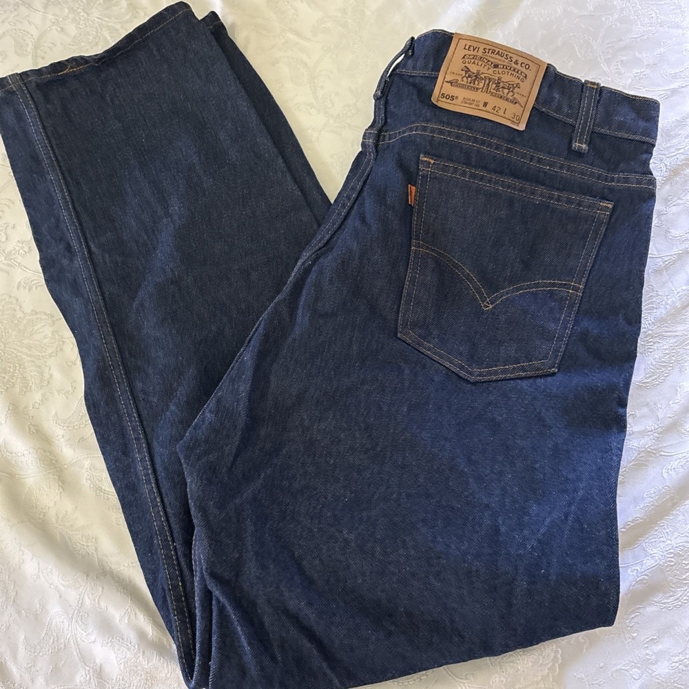 Vintage Levi's‎ Orange Tab Jeans Men's 42x30 Dark Blue Denim Late 70's 0217 7